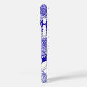 Aangepaste zonnebloem blauw en wit Case-Mate iPhone case (Achterkant / Links)