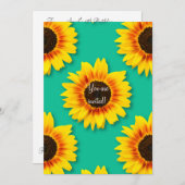 Aangepaste zonnebloem bloem papier feest  kaart (Voorkant / Achterkant)