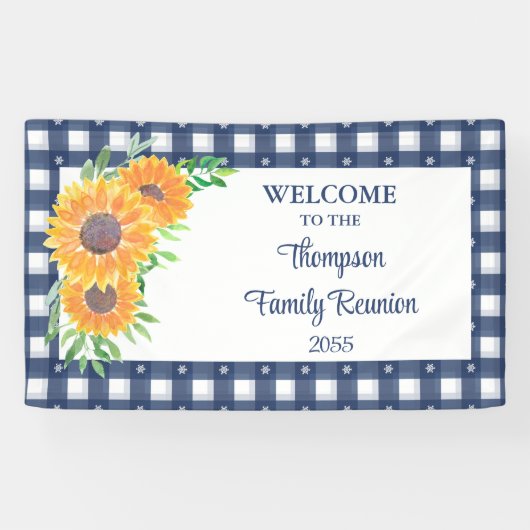 Aangepaste Zonnebloem Familie Reünie Zonnebloem We Spandoek (Horizontaal)