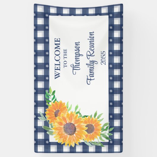 Aangepaste Zonnebloem Familie Reünie Zonnebloem We Spandoek (Verticaal)