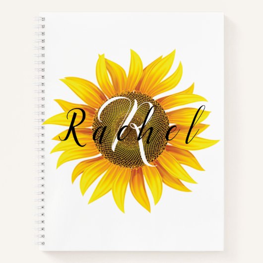 Aangepaste zonnebloem notitieboek (Voorkant)