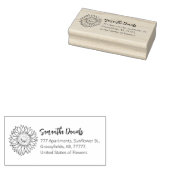 Aangepaste Zonnebloem Retour Adres Rubber Stamp Rubberstempel (Gestempeld)