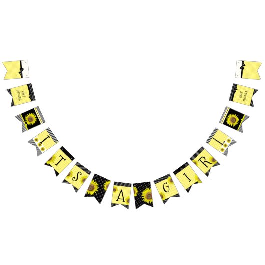 Aangepaste zonnebloempanner voor Baby shower Vlaggetjes (Alle)