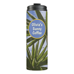 Aangepaste Zonnige Koffie Tropische Yucca Thermosbeker
