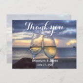 Aangepaste zonsondergang op batchbruiloft Dank je  Briefkaart (Voorkant / Achterkant)