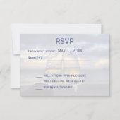 Aangepaste zonsondergang op het strand trouw RSVP- RSVP Kaartje (Achterkant)