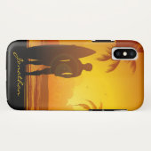 Aangepaste Zonsondergang Strand Surfen Case-Mate iPhone Case (Achterkant (horizontaal))