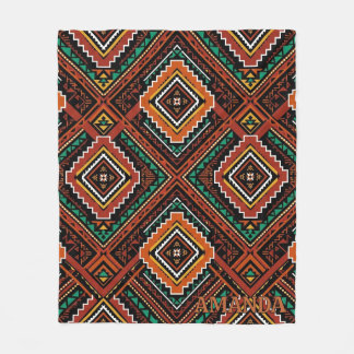 Aangepaste Zuidwesterse Kilim Diamant Donkere Deke Fleece Deken