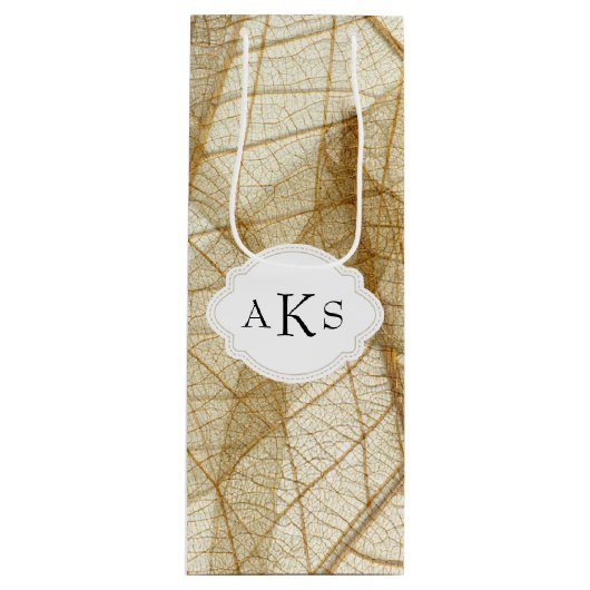 Aangepaste, zuivere, crèmezijde wijn cadeautas (Voorkant)