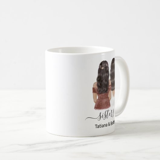 Aangepaste zuster Name Coffee Mok (Voorkant rechts)