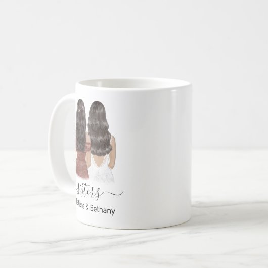 Aangepaste zuster Name Coffee Mok (Voorkant links)