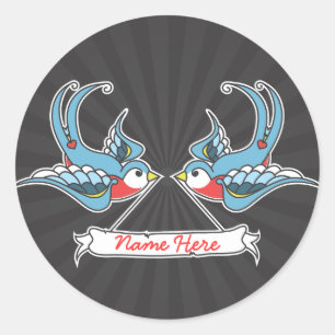Aangepaste zwaluwen ronde sticker