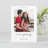 Aangepaste Zwangerschapskaart met foto Aankondiging (Staand voorkant)