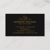 Aangepaste zwart en goud makelaar visitekaartje (Achterkant)