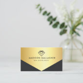 Aangepaste zwart en goud makelaar visitekaartje (Staand voorkant)
