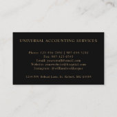 Aangepaste zwart en goudbruin bloemenmonogram visitekaartje (Achterkant)