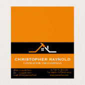 Aangepaste zwart en Sinaasappel woningbouw Visitekaartjes (Buitenkant ongevouwen)