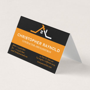 Aangepaste zwart en Sinaasappel woningbouw Visitekaartjes