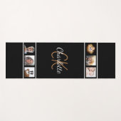 Aangepaste zwart monogram foto collage in script l yogamat (Voorkant (horizontaal))