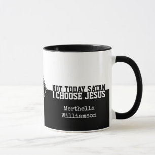 Aangepaste Zwart NIET VANDAAG SATAN Christelijke M Mok
