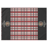 Aangepaste zwart rood geplakte boerderij stijl tafelkleed (Voorkant (Horizontaal))