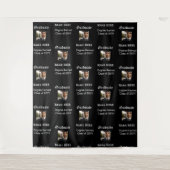 Aangepaste Zwart Wit Afstuderen Party Foto Achterg Wandkleed (Voorkant)