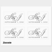 Aangepaste zwart-wit bruiloft stickers (Vel)