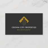 Aangepaste zwart wit bruin makelaar visitekaartje (Voorkant)