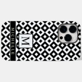 Aangepaste zwart wit diamant stip geometrisch Case-Mate iPhone case (Achterkant (horizontaal))