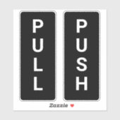 Aangepaste zwart-wit duw trekdeur sticker (Vel)