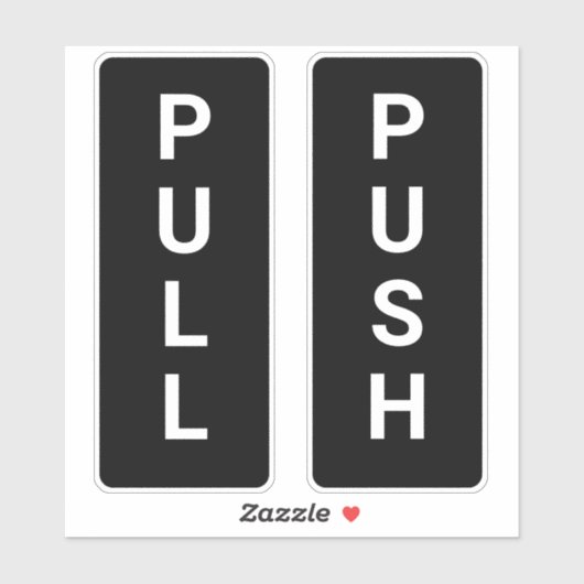 Aangepaste zwart-wit duw trekdeur sticker (Vel)