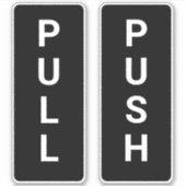 Aangepaste zwart-wit duw trekdeur sticker (Voorkant)