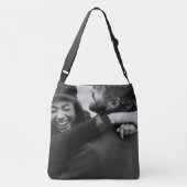 Aangepaste zwart-wit foto crossbody tas (Achterkant)