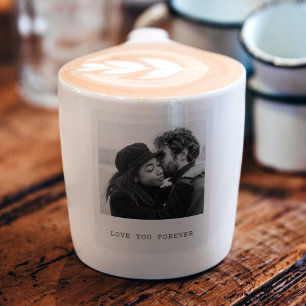 Aangepaste zwart-wit fotomok – Love You Forever Espresso Kop