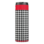 Aangepaste Zwart & Wit Houndstooth 12oz Thermosbeker (Achterkant)