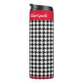 Aangepaste Zwart & Wit Houndstooth 12oz Thermosbeker (Geroteerd rechts)
