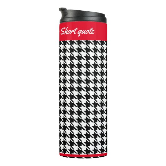 Aangepaste Zwart & Wit Houndstooth 12oz Thermosbeker (Geroteerd rechts)