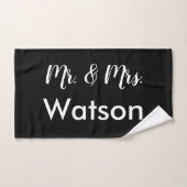 Aangepaste zwart-wit Mr & Mrs Badhanddoek Set Bad Handdoek (Handdoek)