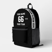 Aangepaste zwart-wit Naam, Nummer, Team Sport