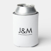 Aangepaste zwart-wit Sjabloon Initiaal Monogram Blikjeskoeler (Blikje Voorkant)