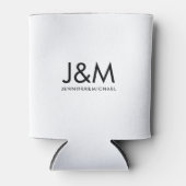 Aangepaste zwart-wit Sjabloon Initiaal Monogram Blikjeskoeler (Voorkant)