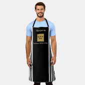 Aangepaste zwart-witte streep schort (Gedragen)