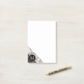 Aangepaste, zwarte, aangepaste Letter-marmer Post-it® Notes (Op bureau)