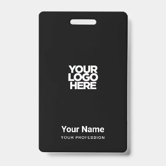 Aangepaste Zwarte Bedrijfslogo Naam Titel Bar Code Badge