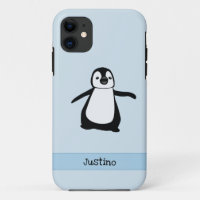 Aangepaste zwarte blauwblauwe rode pinguïn naam