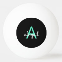 Aangepaste zwarte Blauwgroen meisjesmonogram