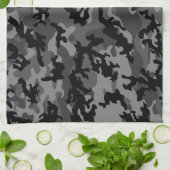 Aangepaste zwarte Camo Kitchen-handdoeken Theedoek (Gevouwen)