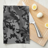 Aangepaste zwarte Camo Kitchen-handdoeken Theedoek (Quarter Fold)