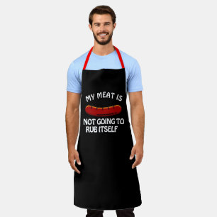 Aangepaste zwarte Chef Mannen Rub mijn vlees grapp Schort