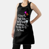 Aangepaste zwarte Chef Sassy Cook Wine - Gepersona Schort (Insitu)